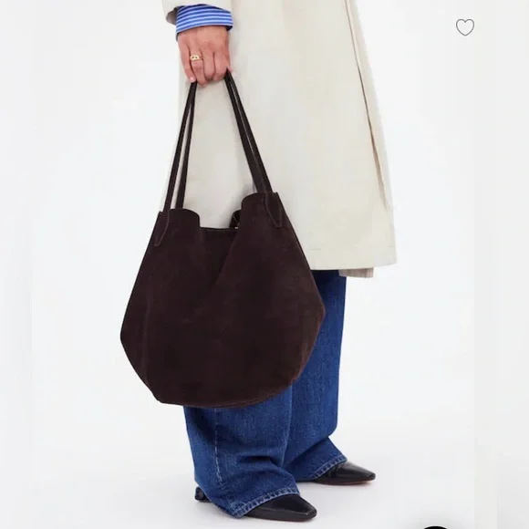 NWT Madewell Shopper Tote in Dark Carob Suede - Picture 4 of 12